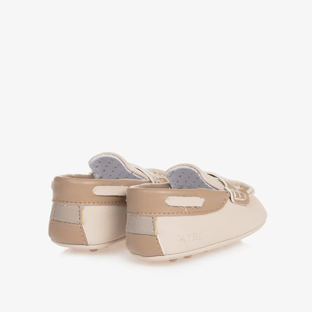Baby Boys Beige Moccasins