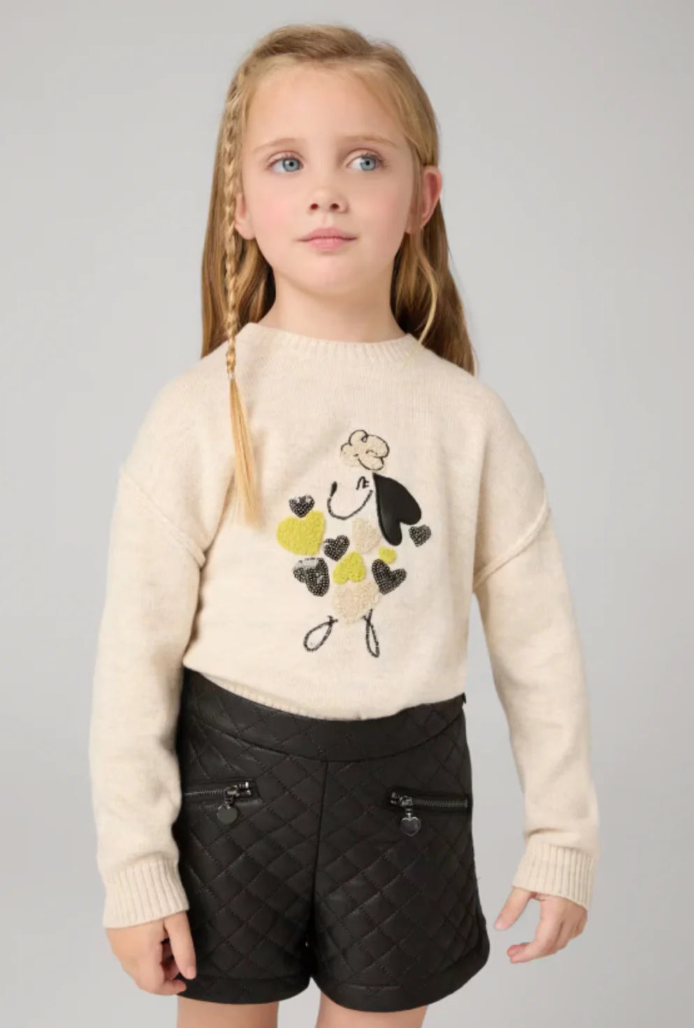 Girls Black Quilted Shorts