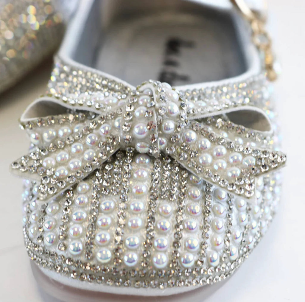 Silver Pearl & Rhinestone Shoes