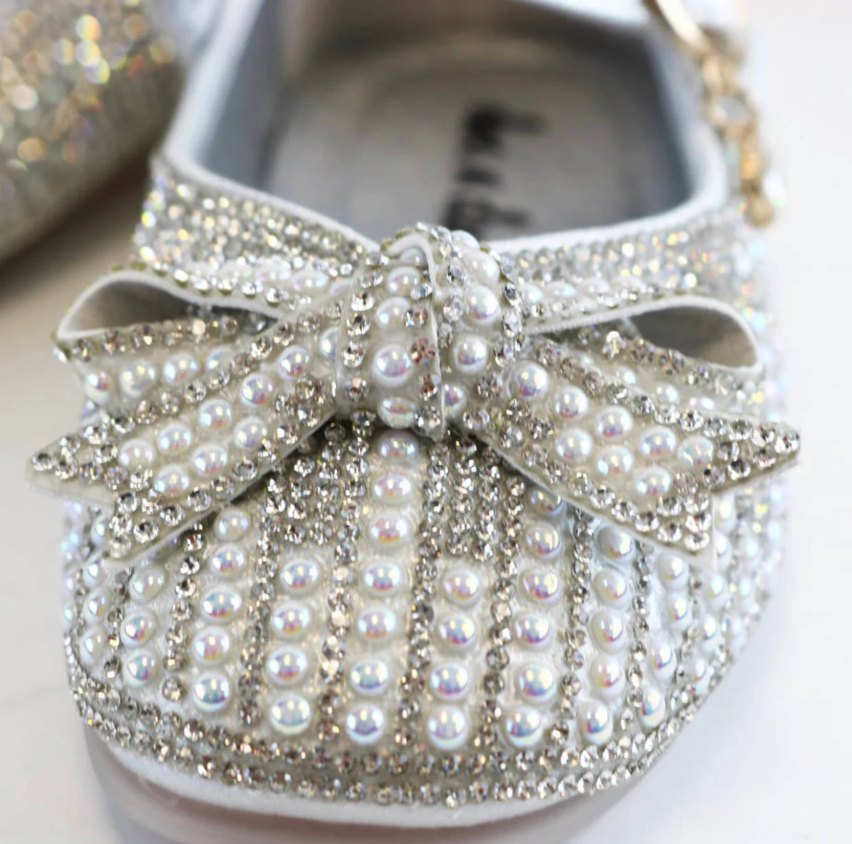 Silver Pearl & Rhinestone Shoes