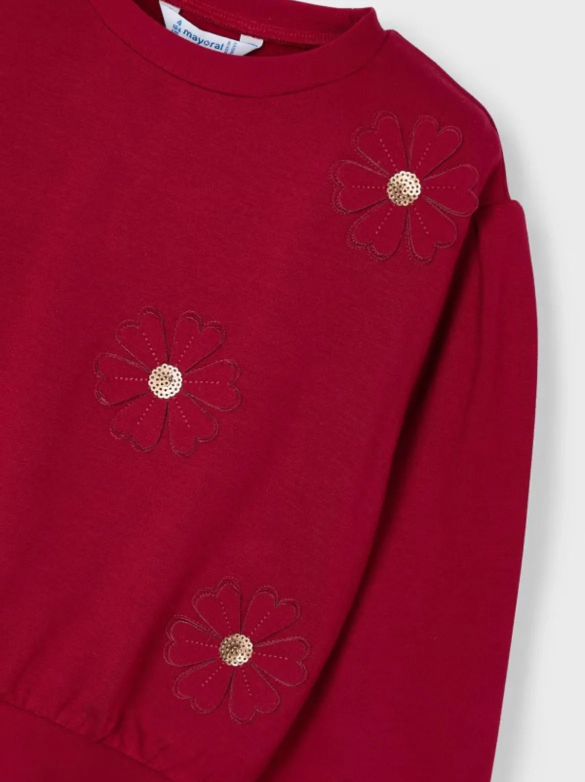 Girls Floral Appliqué Sweatshirt