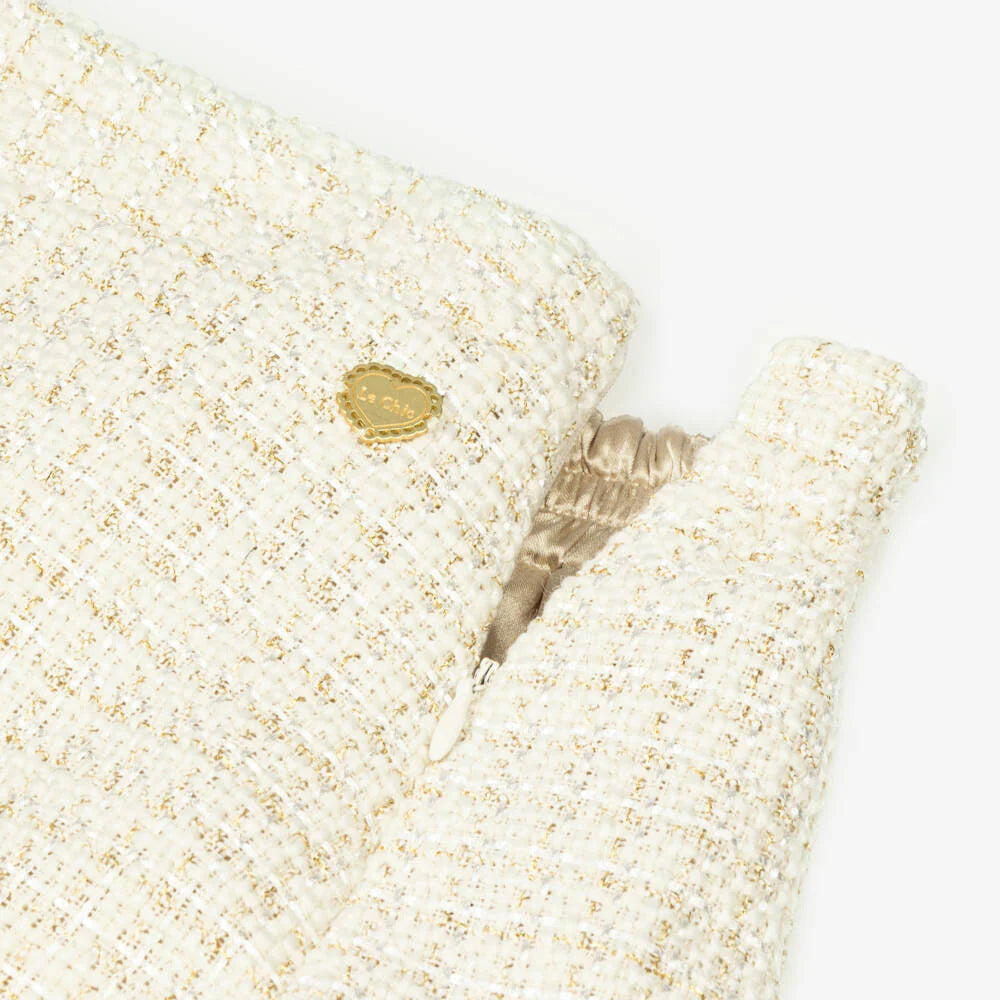 Girls Gold Tweed Set