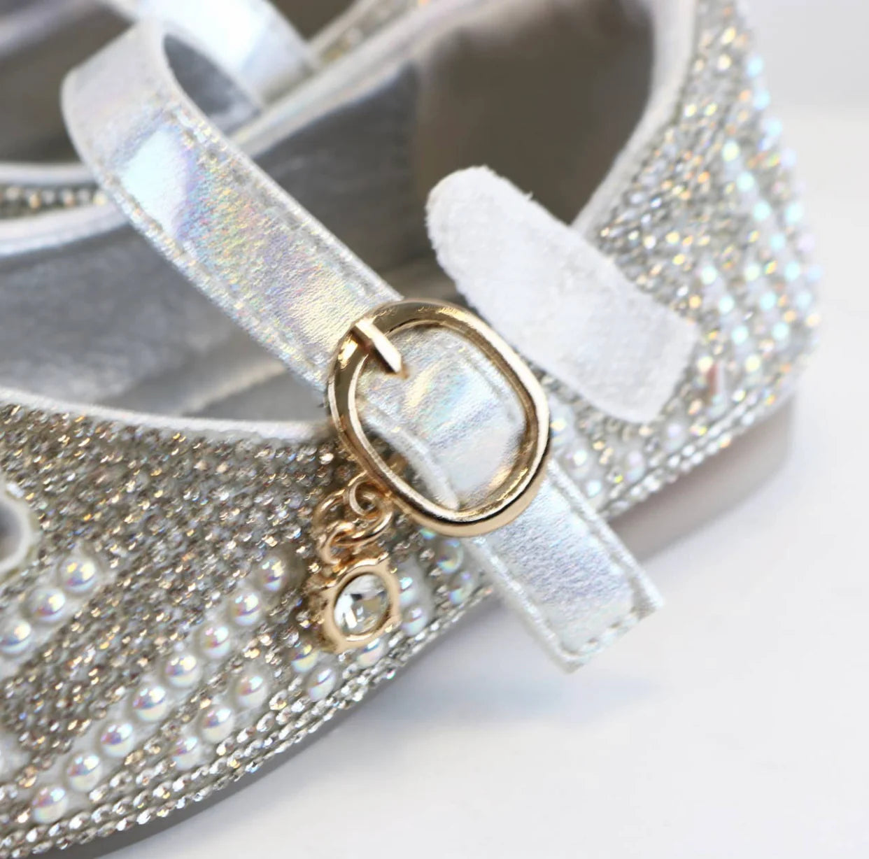 Silver Pearl & Rhinestone Shoes