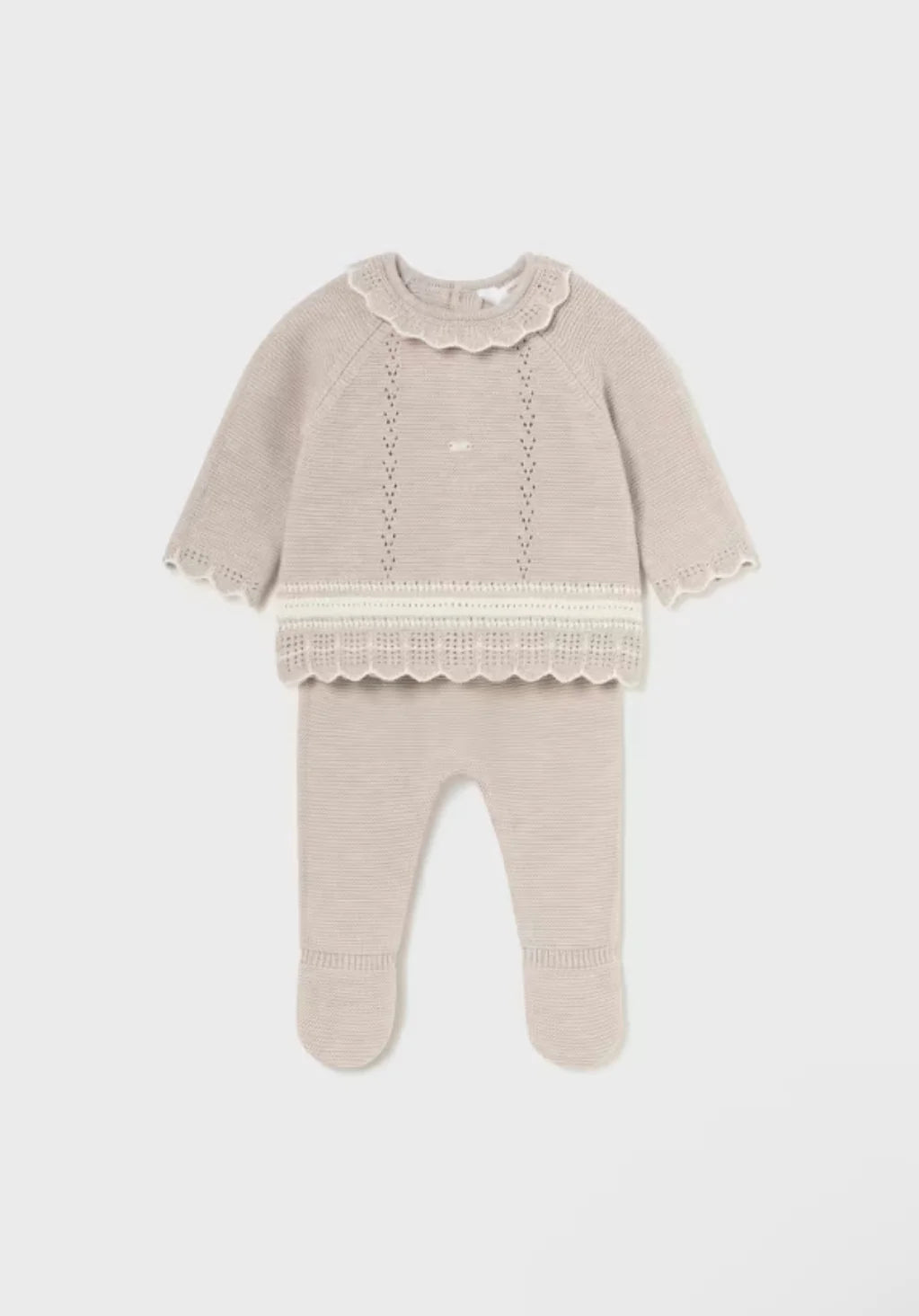 Baby Girls Beige Knit Set