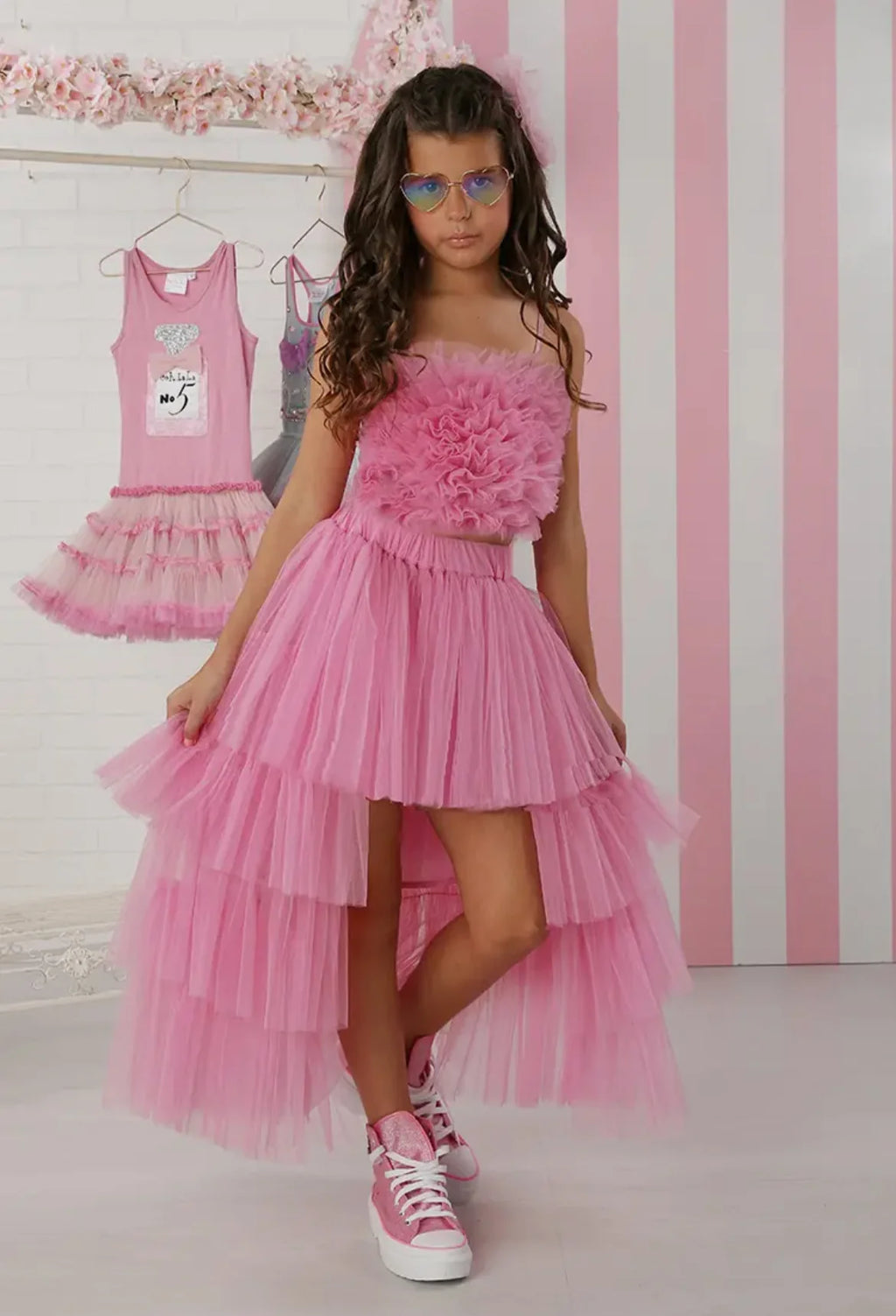 Candy Pink Tulle Skirt Set