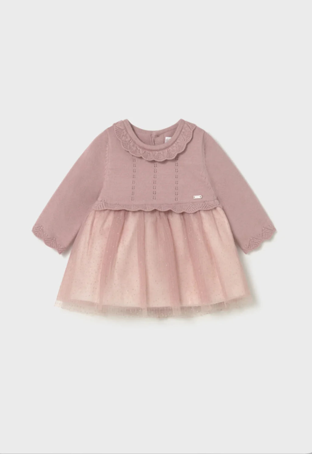 Baby Girls Pink Knit Tulle Dress