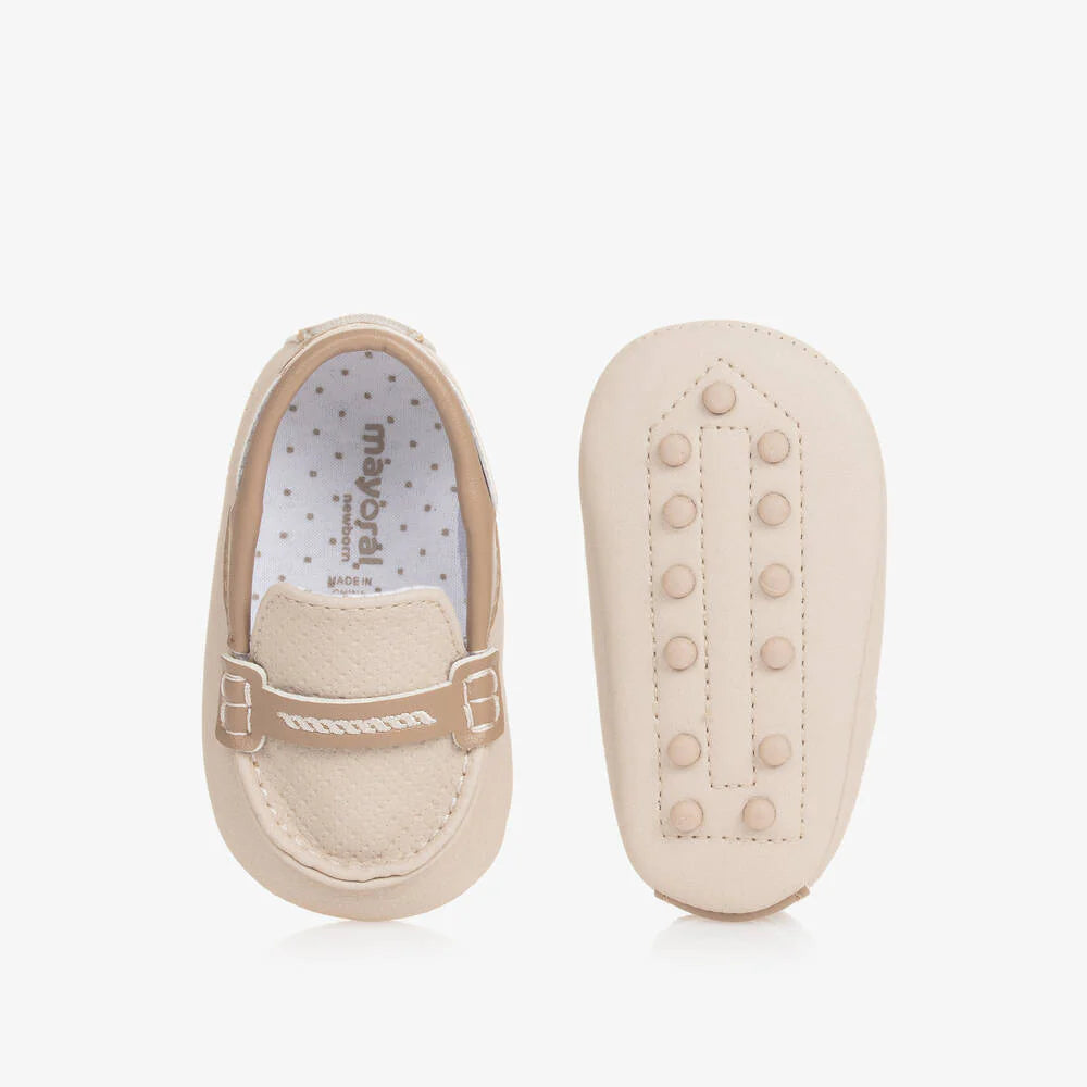 Baby Boys Beige Moccasins