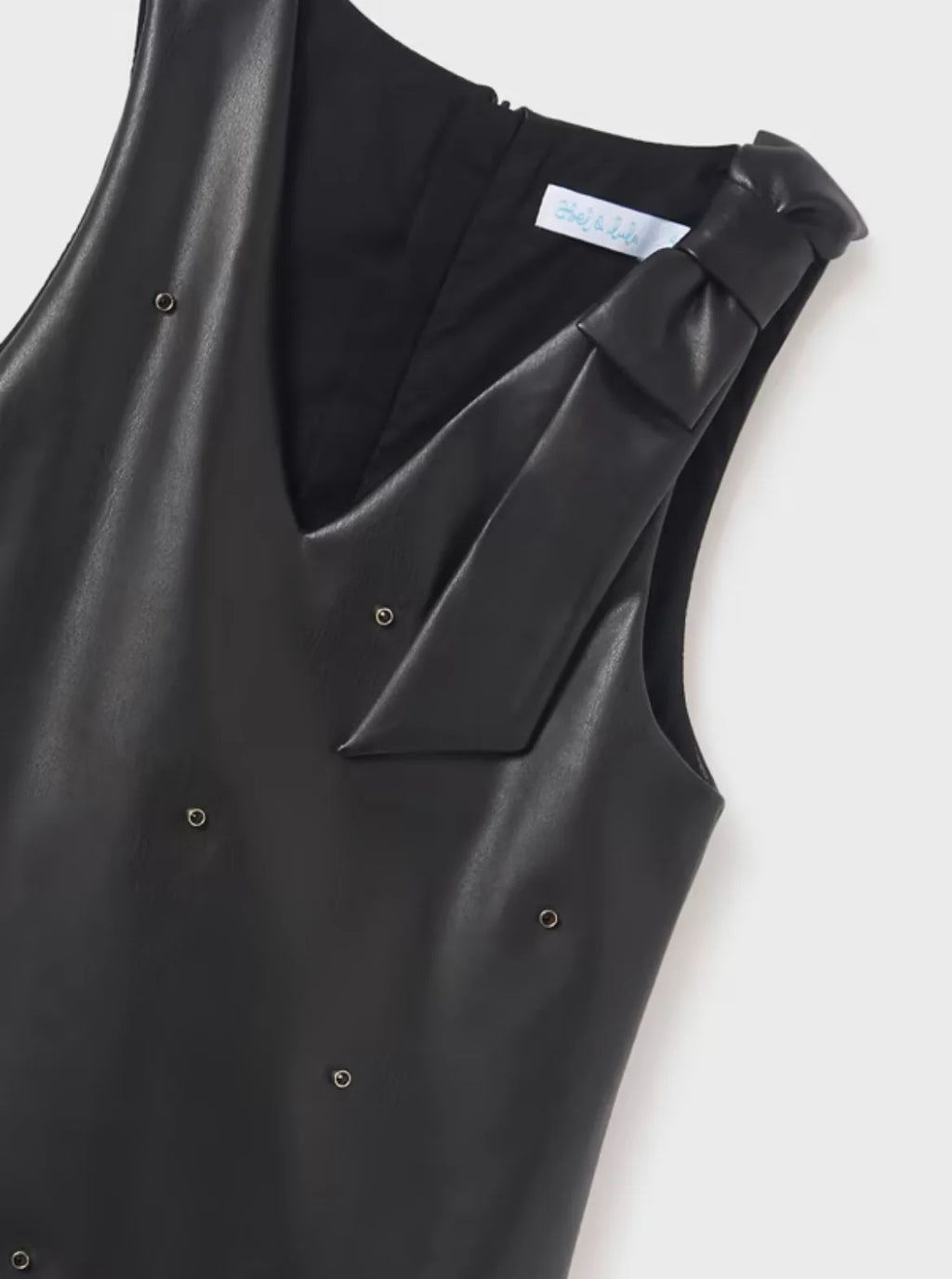 Girls Leatherette Pinafore Dress