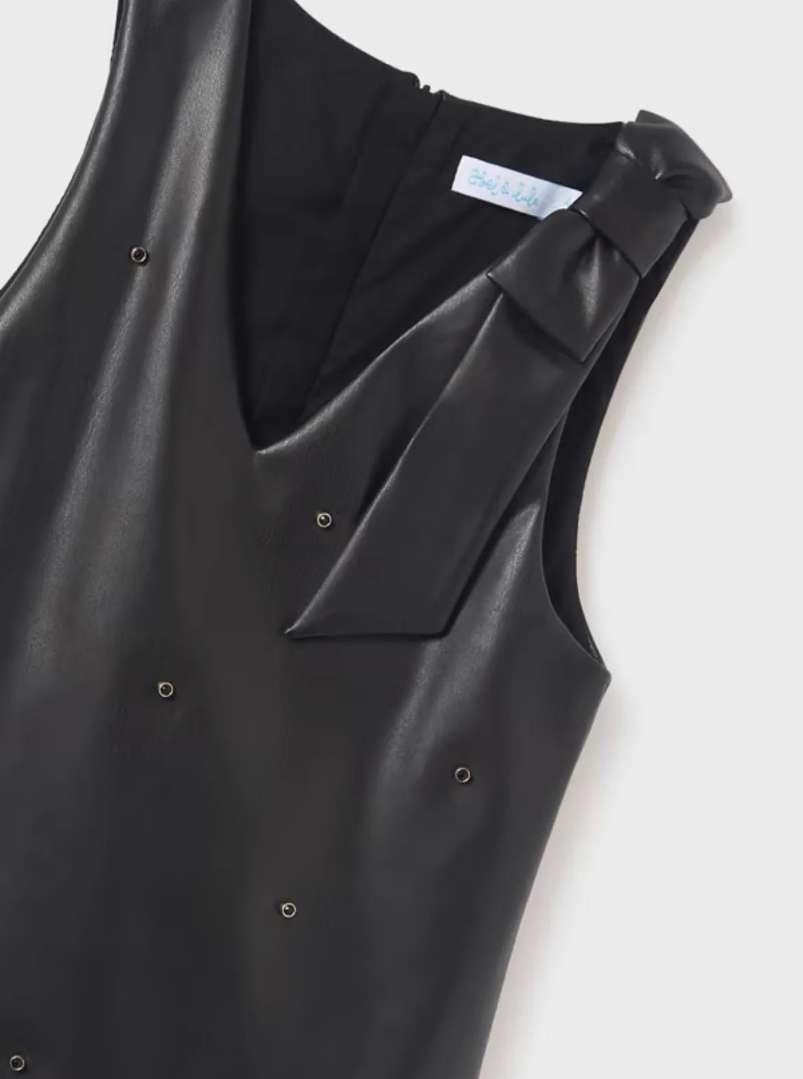 Girls Leatherette Pinafore Dress