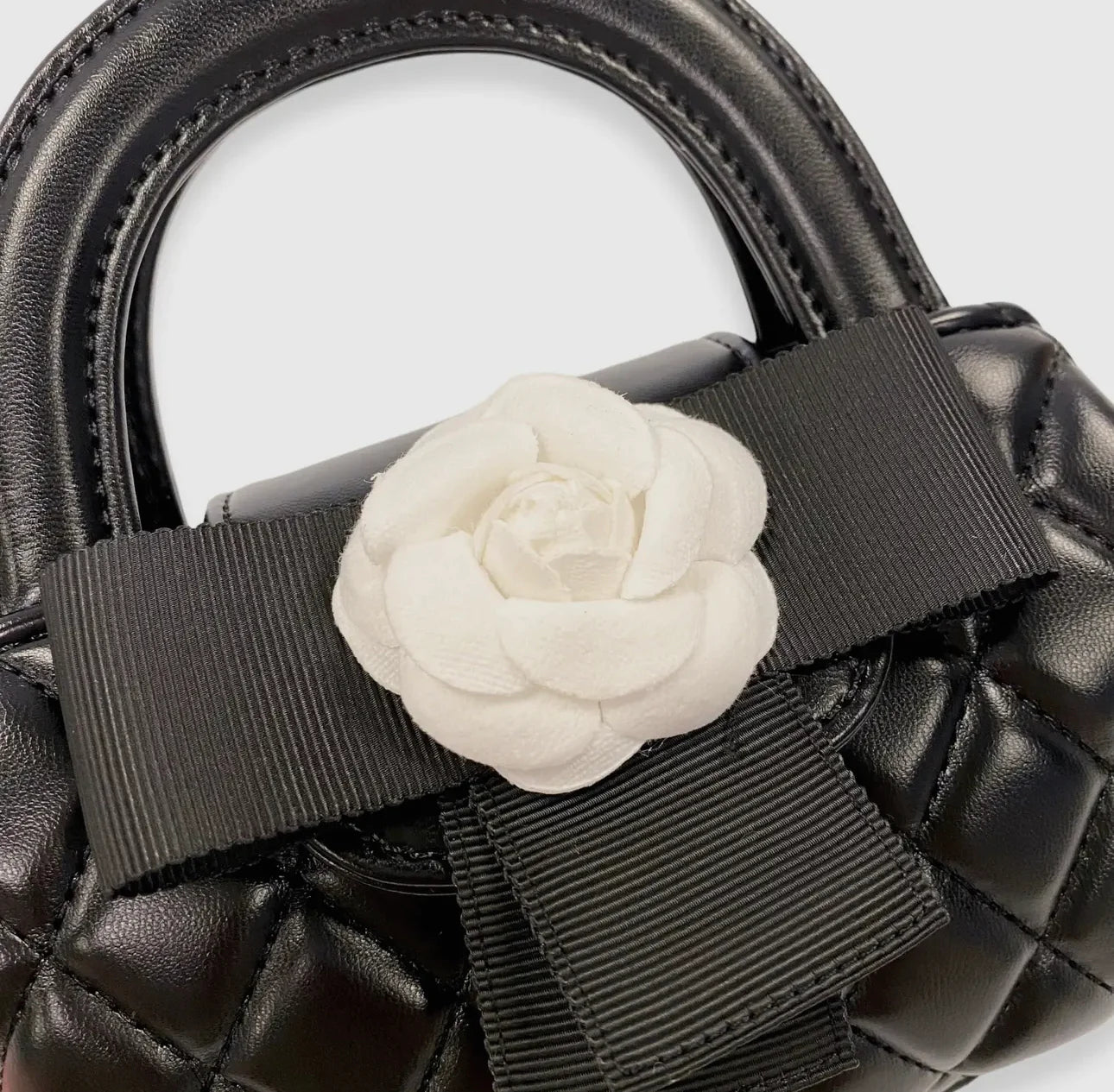 Girls Black Flower Purse
