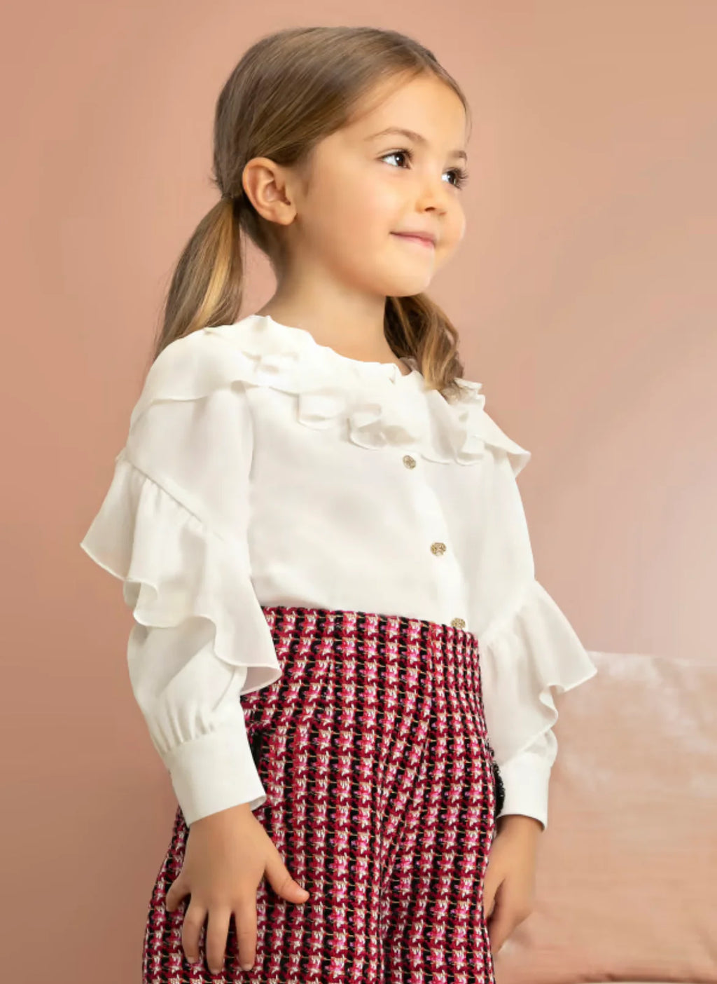 Girls White Chiffon Blouse