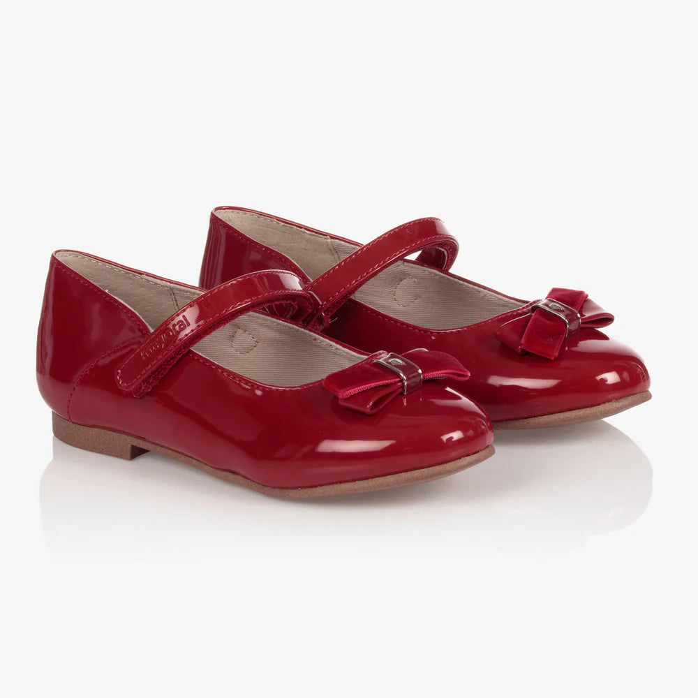 Red Patent Bow Shoes