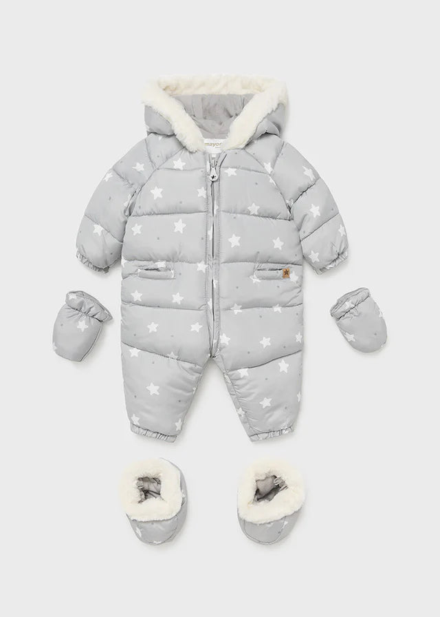 Grey Stars Baby Snowsuit