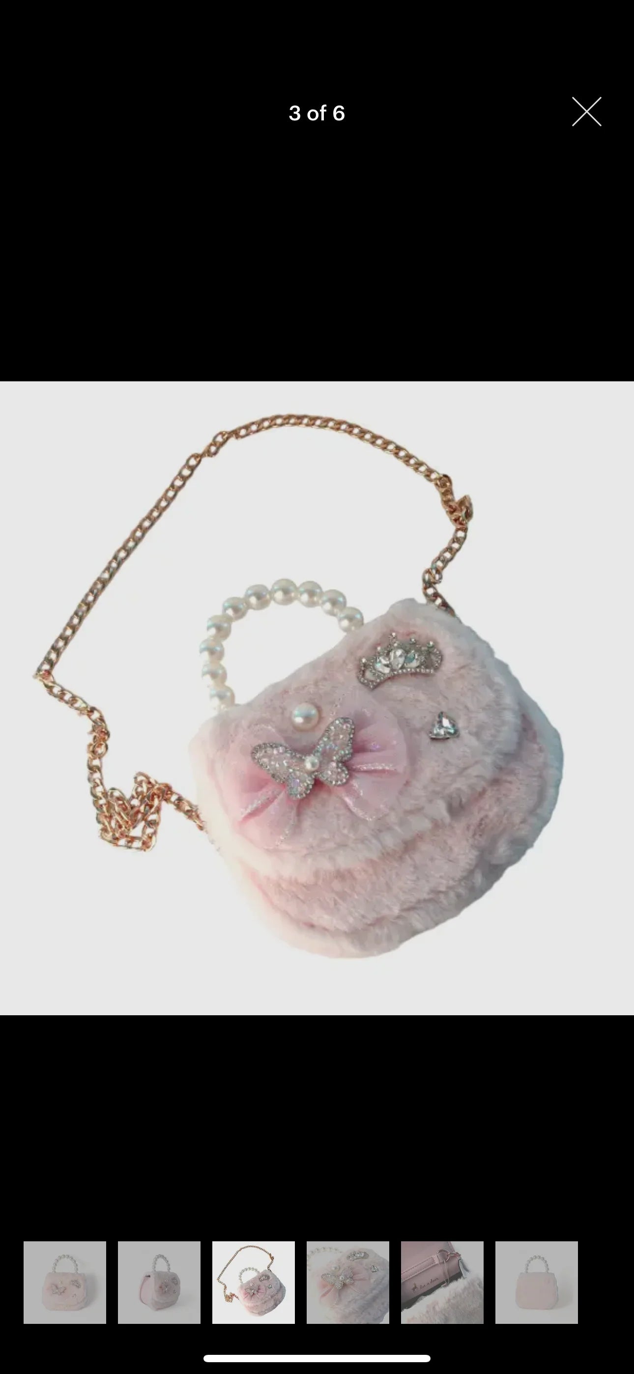 Pink Butterfly Furry Purse