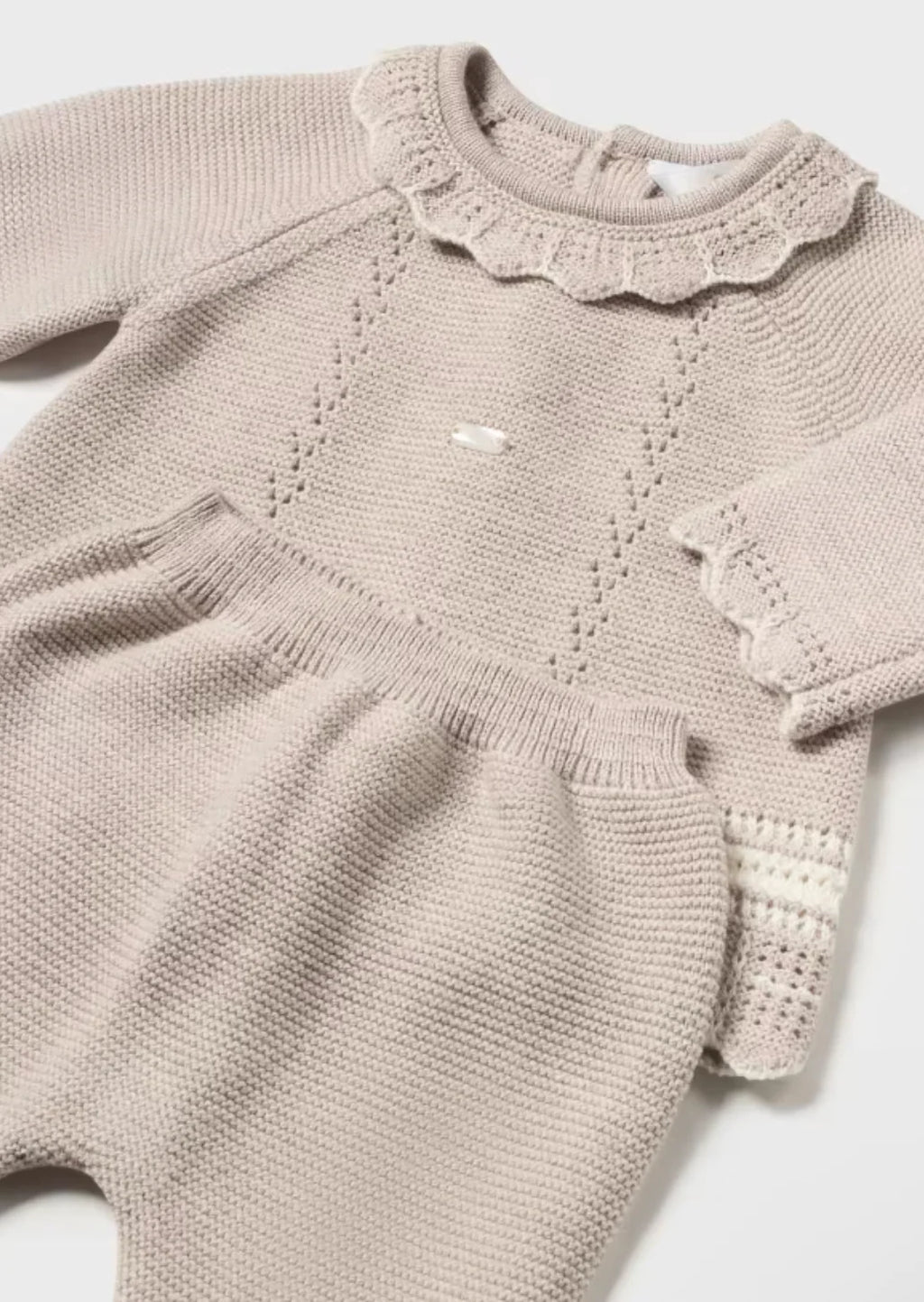 Baby Girls Beige Knit Set