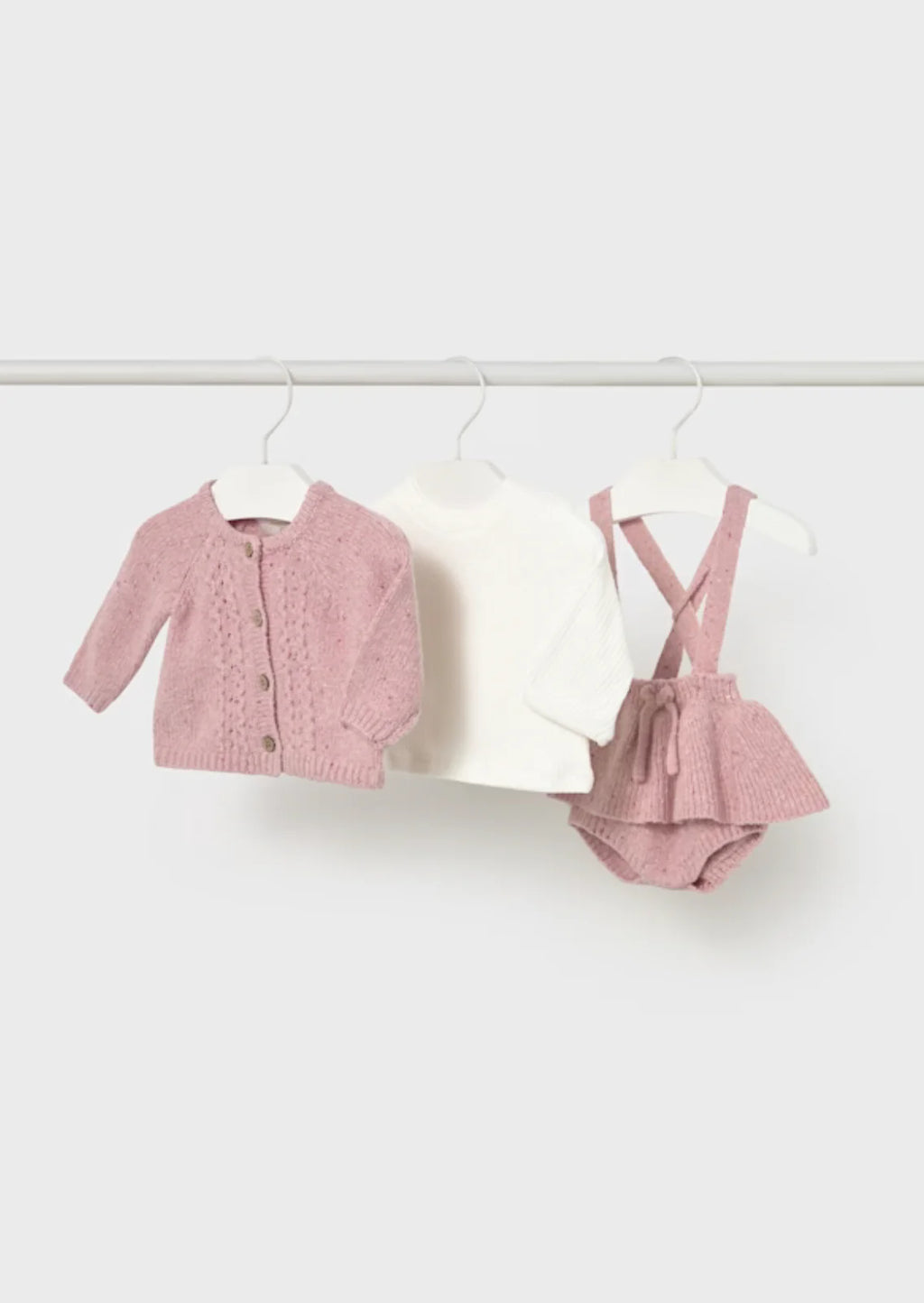 Baby Girls Pink Cotton Knit Shorts Set