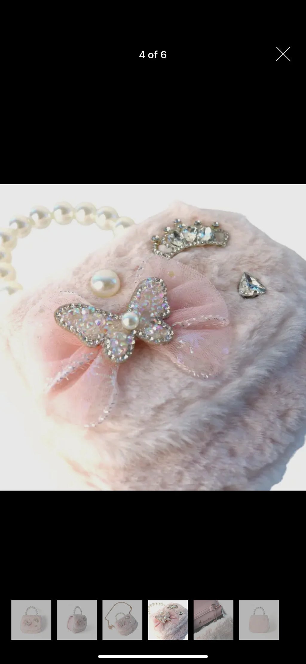 Pink Butterfly Furry Purse