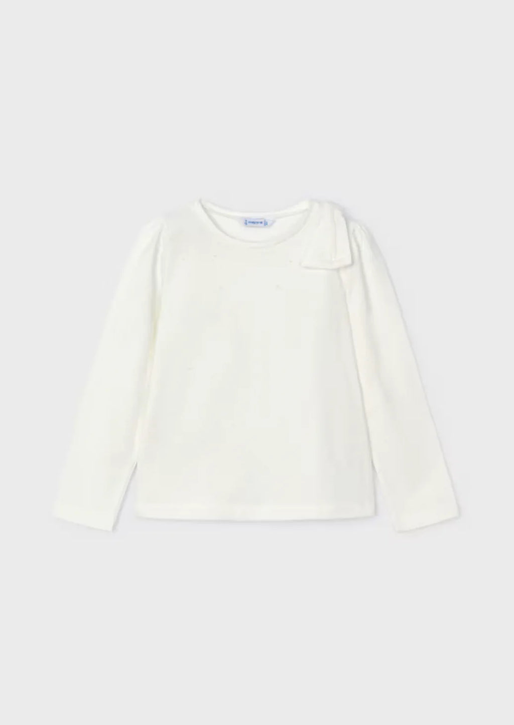 Girls Ivory Bow Top