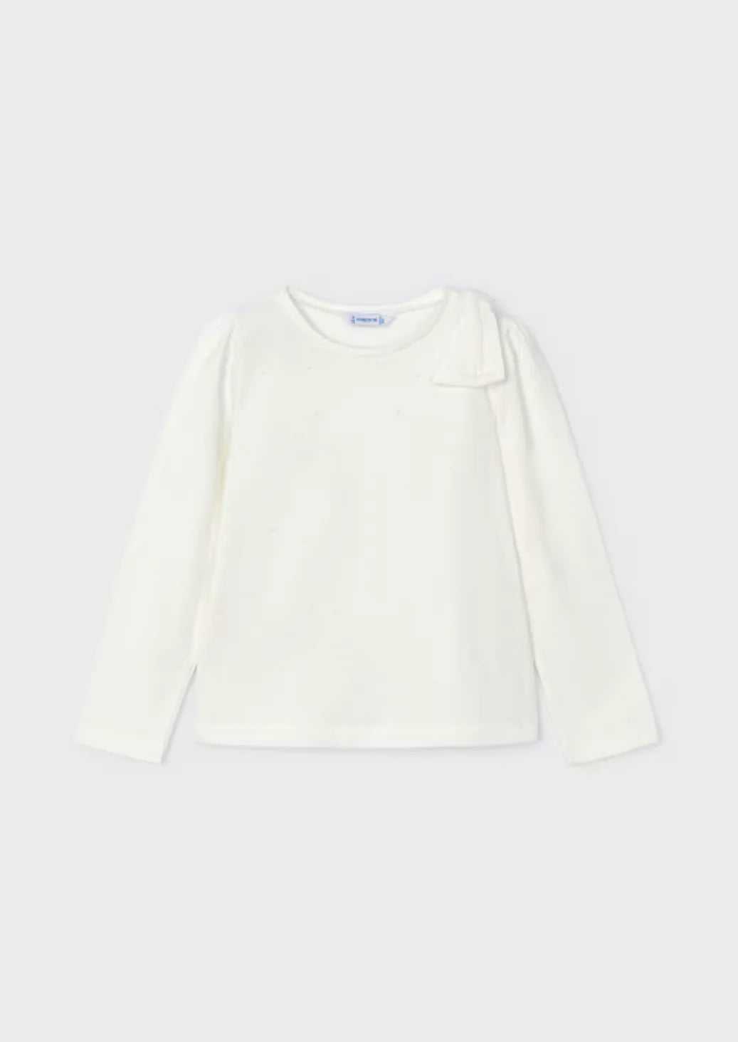 Girls Ivory Bow Top