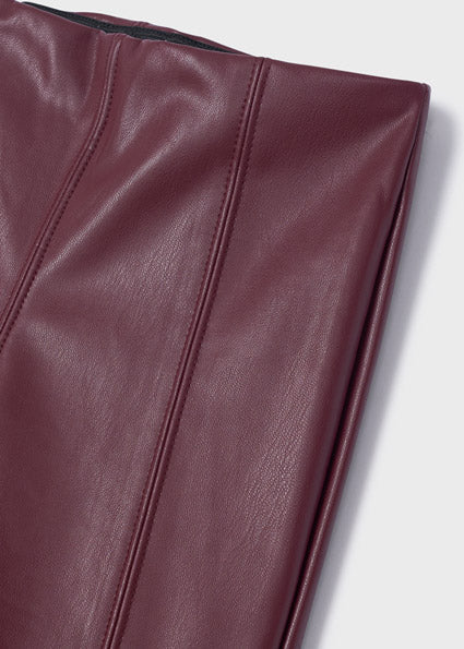 Red Faux Leather Leggings