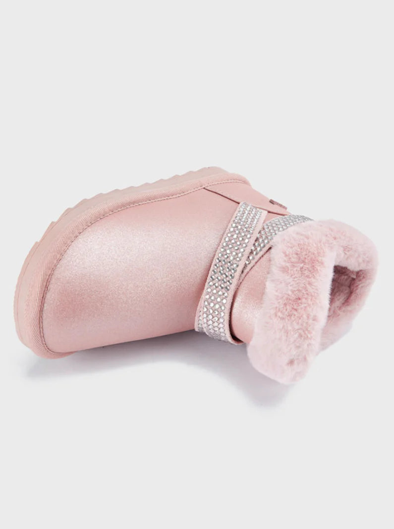 Girls Pink Fur Lined Boots