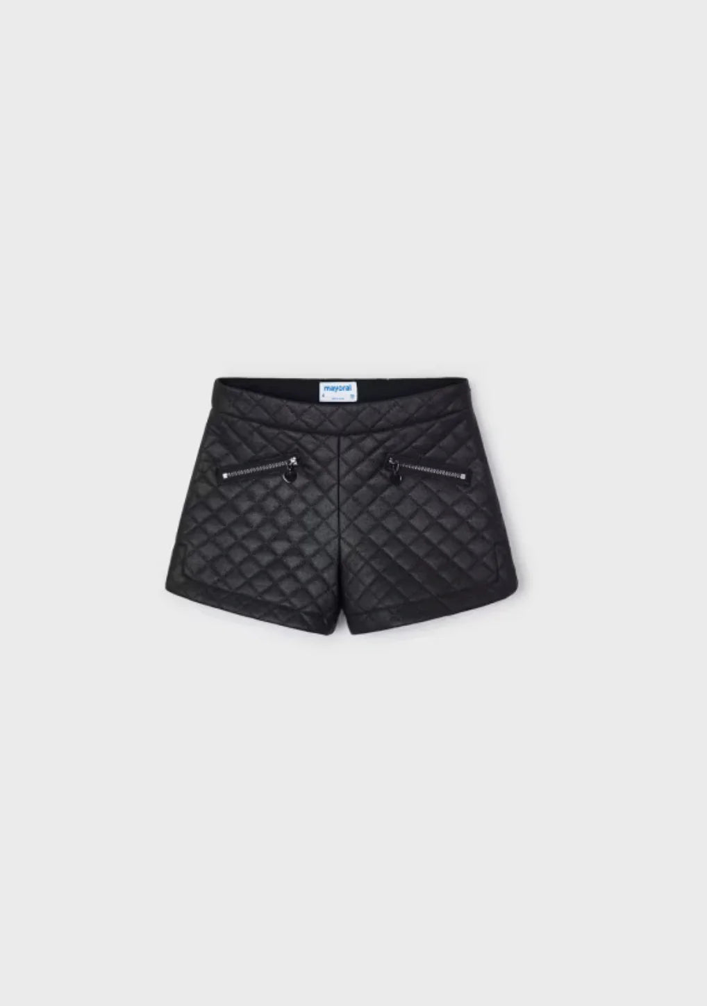 Girls Black Quilted Shorts